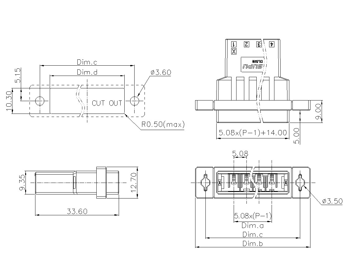 动态接插件连接器DL508H1XXF-BK-0X12(02-10)-速普电子