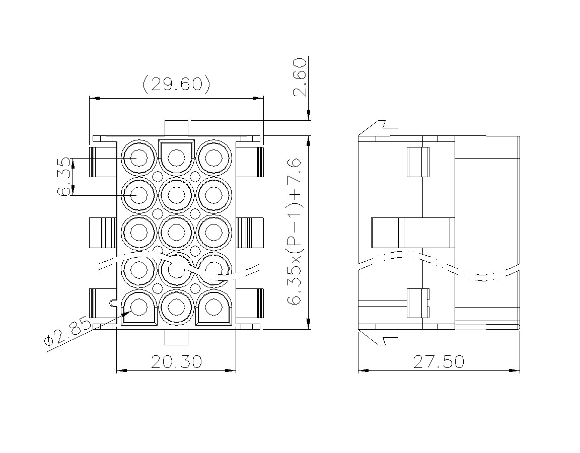 Końcówka zaciskana BL635MXXF-WT-0000 (trzy rzędy)