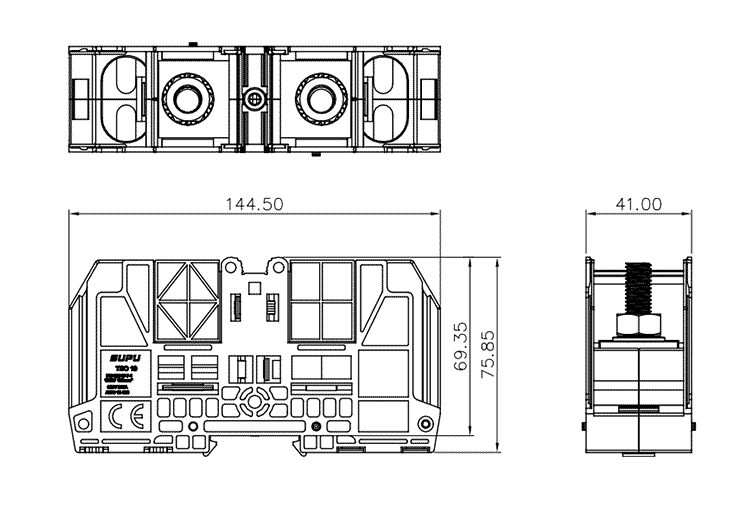 Blok zacisków śrubowych TBO10-2-GY-Supu Electronics