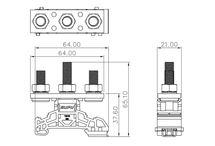 Blok zacisków śrubowych TBV8-3-GY-Supu Electronics